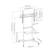 Mobilni podni nosač za TV 55–100" – stalak s kotačićima i policom, 70 kg SBOX FS-403