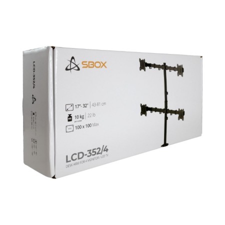 Stolni nosač za 4 monitora od 17" do 32" SBOX LCD-352/4-3