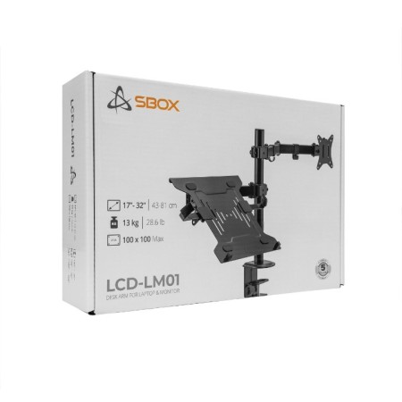 Stolni nosač za monitor i laptop 17-32 inča, docking stanica za laptop, SBOX LCD-LM01-2 Stolni nosač za monitor i laptop 17-32 inča, docking stanica za laptop, SBOX LCD-LM01-2