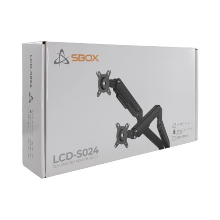 Stolni nosač za 2 monitora 17-32 inča s oprugom, nagib +90°/-45°, SBOX LCD-S024-3 Stolni nosač za 2 monitora 17-32 inča s oprugom, nagib +90°/-45°, SBOX LCD-S024-3