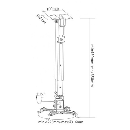 Stropni nosač za projektor SBOX PM-18M, do 20 kg