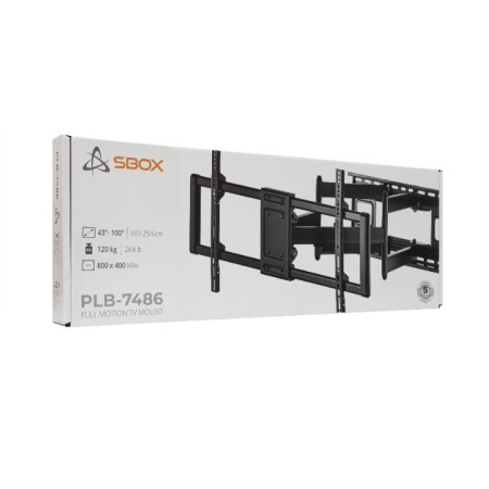 Zglobni zidni nosač za TV od 43" do 100" SBOX PLB-7486