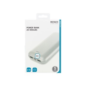Prijenosna baterija Powerbank DELTACO PB-1066, 20.000 mAh, bijeli