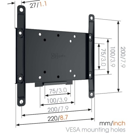 Vogels MA2000 fiksni zidni nosač TV 19"-43" do 30 kg, crni Vogels MA2000 fiksni zidni nosač TV 19"-43" do 30 kg, crni