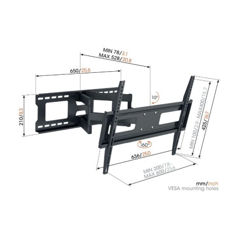 Vogels MA4040 full-motion zidni nosač TV 40"-77", 35 kg, 180° Vogels MA4040 full-motion zidni nosač TV 40"-77", 35 kg, 180°