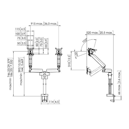 Vogels MOMO 4237B dual monitor arm 17"-34", 10 kg crni, Motion+ Vogels MOMO 4237B dual monitor arm 17"-34", 10 kg crni, Motion+