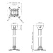 Vogels PPC 1585SL stropni nosač za projektor 20 kg, 850-1350 mm