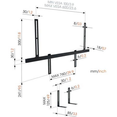 Vogels SOUND 3550 univerzalni nosač za soundbar do 6,5 kg Vogels SOUND 3550 univerzalni nosač za soundbar do 6,5 kg