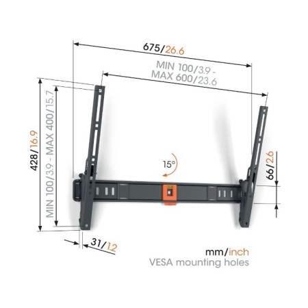 Vogels TVM 1613 nagibni nosač za TV 40"-77", 35 kg, TiltGrip 15° Vogels TVM 1613 nagibni nosač za TV 40"-77", 35 kg, TiltGrip 15°