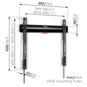 Vogels TVM 3403 fiksni zidni nosač za TV 32"-77", 50 kg, COMFORT