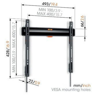 Vogels TVM 3403 fiksni zidni nosač za TV 32"-77", 50 kg, COMFORT
