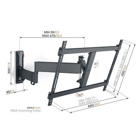 Vogels TVM 3643 full-motion+ nosač TV 40"-77", 35 kg, 180°