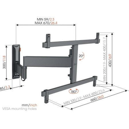 Vogels TVM 3663 full-motion+ OLED nosač TV 40"-77", 35 kg, 180°