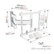 Vogels TVM 5445WH ELITE full-motion+ TV 32"-65", 35 kg, bijeli Vogels TVM 5445WH ELITE full-motion+ TV 32"-65", 35 kg, bijeli