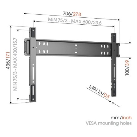 Vogels TVM 5705 ELITE fiksni nosač XL TV 40"-110", 100 kg, 1.3 cm