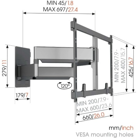 Vogels TVM 5855 ELITE Forward Motion TV 55"-100", 75 kg, 120°