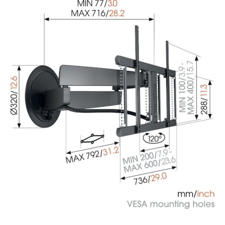 Vogels TVM 7675 SIGNATURE MotionMount motorizirani TV 40"-77" crni