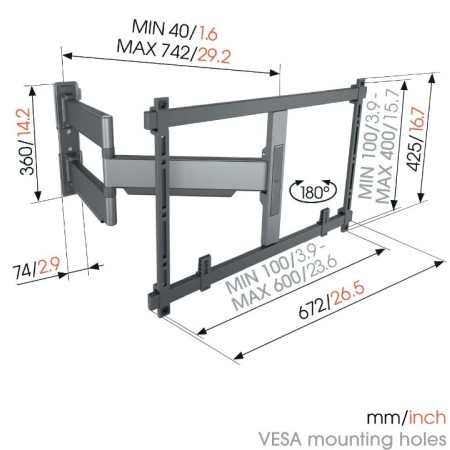 Vogels TVM 5845 ELITE full-motion nosač TV 55"-100", 55 kg Vogels TVM 5845 ELITE full-motion nosač TV 55"-100", 55 kg