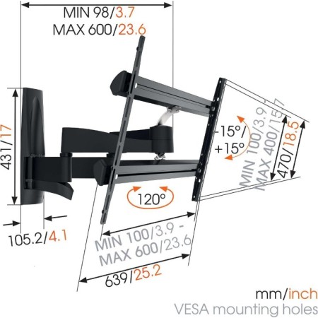 Vogels WALL2350, zidni stalak za TV od 40" do 65" sa nagibom i pomakom Vogels WALL2350, zidni stalak za TV od 40" do 65" sa nagibom i pomakom