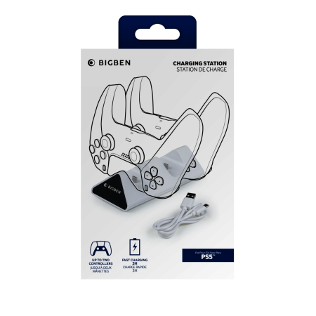 Bigben Dual Charger V2 stanica za punjenje dva PS5 kontrolera Bigben Dual Charger V2 stanica za punjenje dva PS5 kontrolera