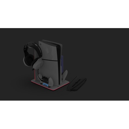 Maxx Tech DLX LED stalak za PS5 s punjačem, RGB rasvjetom i hlađenjem Maxx Tech DLX LED stalak za PS5 s punjačem, RGB rasvjetom i hlađenjem