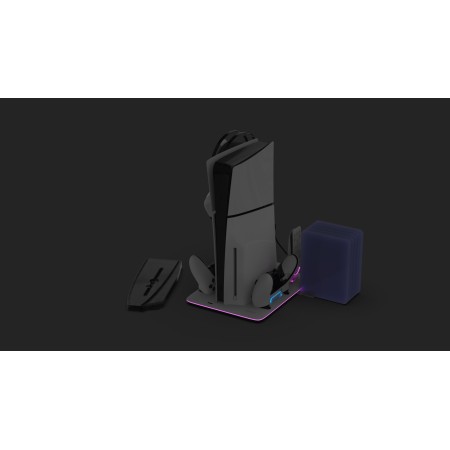 Maxx Tech DLX LED stalak za PS5 s punjačem, RGB rasvjetom i hlađenjem Maxx Tech DLX LED stalak za PS5 s punjačem, RGB rasvjetom i hlađenjem