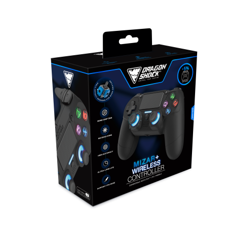 DragonShock Mizar+ crni bežični kontroler PS4 PC velike ruke