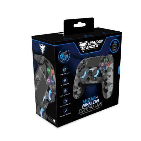 DragonShock Mizar+ Grey Camo bežični kontroler PS4 PC velike ruke