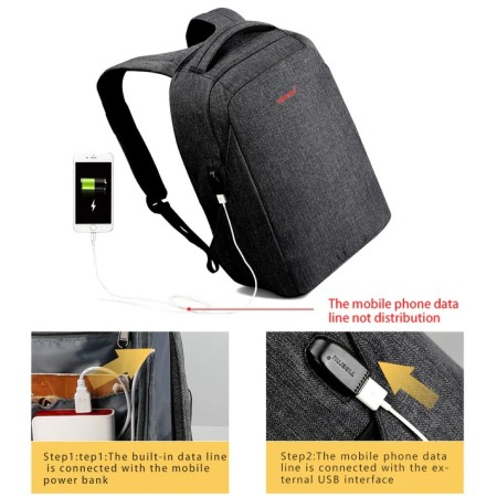 Tigernu Crater 16" sivi laptop ruksak, anti-theft + TSA Tigernu Crater 16" sivi laptop ruksak, anti-theft + TSA