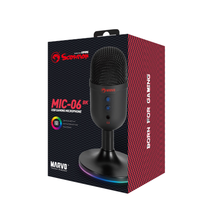 Marvo MIC-06 stolni gaming mikrofon RGB, crni Marvo MIC-06 stolni gaming mikrofon RGB, crni