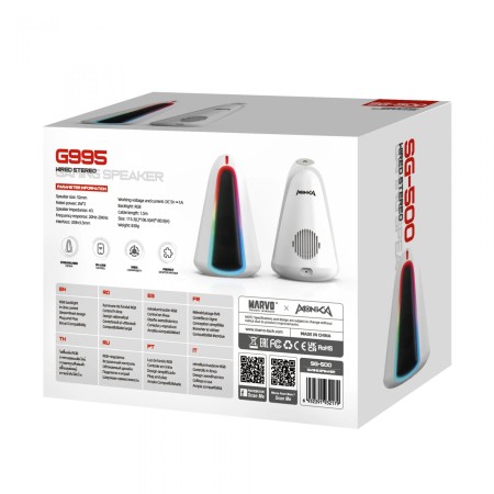 Marvo Monka SG-500 ZILLA stolni 2.0 RGB zvučnici 6W Marvo Monka SG-500 ZILLA stolni 2.0 RGB zvučnici 6W