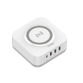 LDNIO AW004 zidni punjač 4 ulaza 30W + bežični 18W