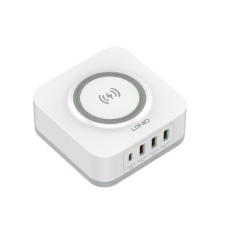 LDNIO AW004 zidni punjač 4 ulaza 30W + bežični 18W