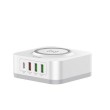 LDNIO AW004 zidni punjač 4 ulaza 30W + bežični 18W