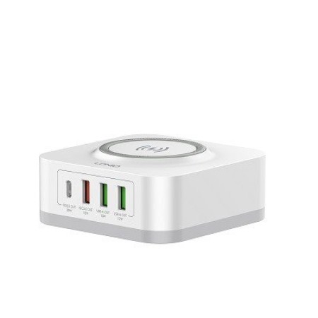 LDNIO AW004 zidni punjač 4 ulaza 30W + bežični 18W