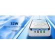 LDNIO AW004 zidni punjač 4 ulaza 30W + bežični 18W