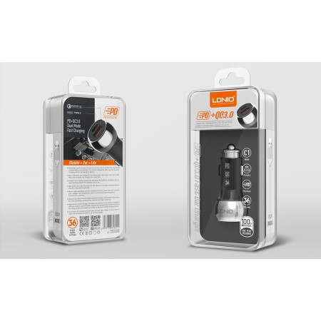 LDNIO C1 auto punjač 36W, USB-A + USB-C LDNIO C1 auto punjač 36W, USB-A + USB-C