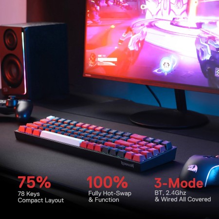 REDRAGON Pollux K628 RGB Pro bežična mehanička tipkovnica