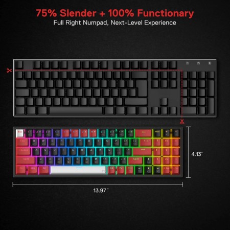 REDRAGON Pollux K628 RGB Pro bežična mehanička tipkovnica