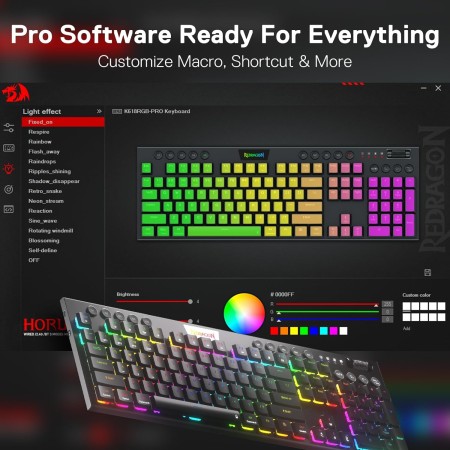 REDRAGON Horus Pro K618 full-size bežična tipkovnica RGB REDRAGON Horus Pro K618 full-size bežična tipkovnica RGB