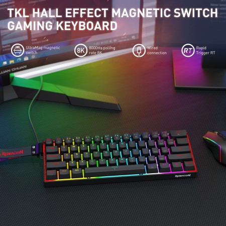 Redragon Fizz K617 Magnetic Plus tipkovnica 60%, rapid trigger Redragon Fizz K617 Magnetic Plus tipkovnica 60%, rapid trigger