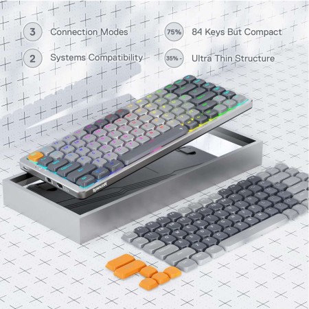 REDRAGON Azure K652 RGB Pro low-profile bežična tipkovnica REDRAGON Azure K652 RGB Pro low-profile bežična tipkovnica