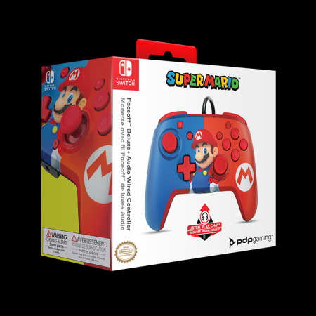 PDP Faceoff Deluxe+ Audio kontroler Switch, Mario PDP Faceoff Deluxe+ Audio kontroler Switch, Mario