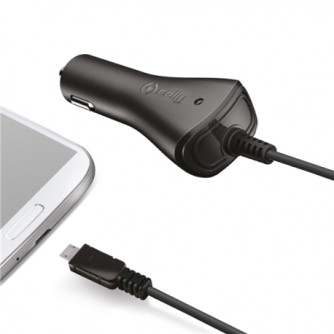 Auto punjač micro USB, 1A, crni, CELLY