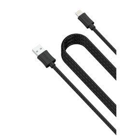 Lightning charge and sync kabel, pleteni, 3 m, crni, Cygnett