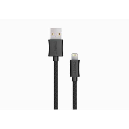 Lightning na USB-A kabel za Apple iPhone, iPad, pleteni, 1 m, crni, Cygnett