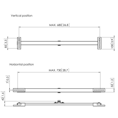 Vogels SOUND3400 zidni stalak za soundbar ispod TV-a