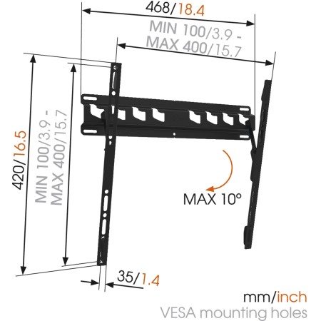 Zidni nosač za TV od 32" do 55" sa nagibom, Vogels MA3010 Zidni nosač za TV od 32" do 55" sa nagibom, Vogels MA3010