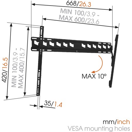 Zidni nosač za TV od 40" do 65" sa nagibom Vogels MA4010