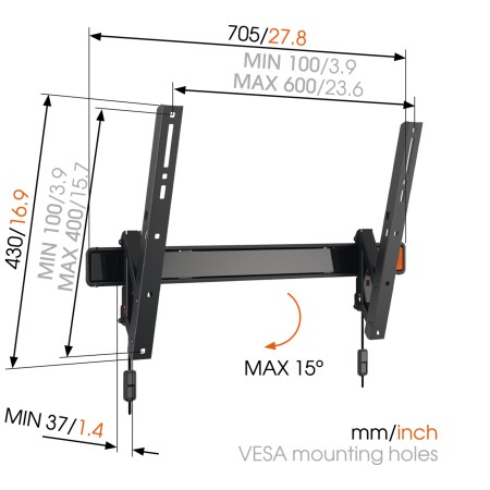 Zidni nosač za TV od 40" do 65" sa nagibom Vogels W50810 (TVM3613) Zidni nosač za TV od 40" do 65" sa nagibom Vogels W50810 (TVM3613)